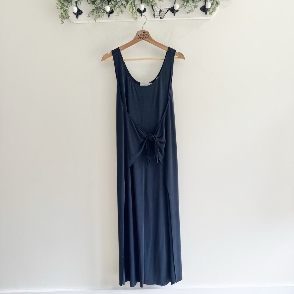 Vince Navy Tie Front Modal Maxi Dress Small ZZ